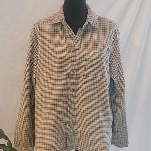 Urban Outfitters Mens Houndstooth Button Down Shirt Brown Cream Size Medium